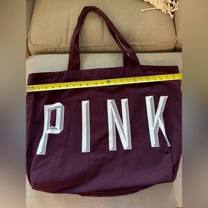 Victoria Secret PINK Brand Maroon Tote Bag Collegiate Style large capacity